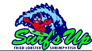 Surf's Up logo that links to restaurant's website