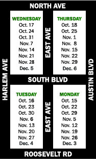 Map of the fall 2018 leaf collection schedule