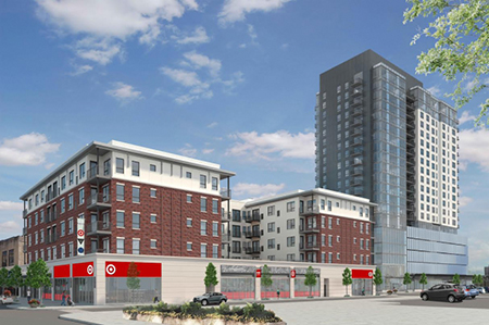Artist's rendering of the Target coming to downtown Oak Park.