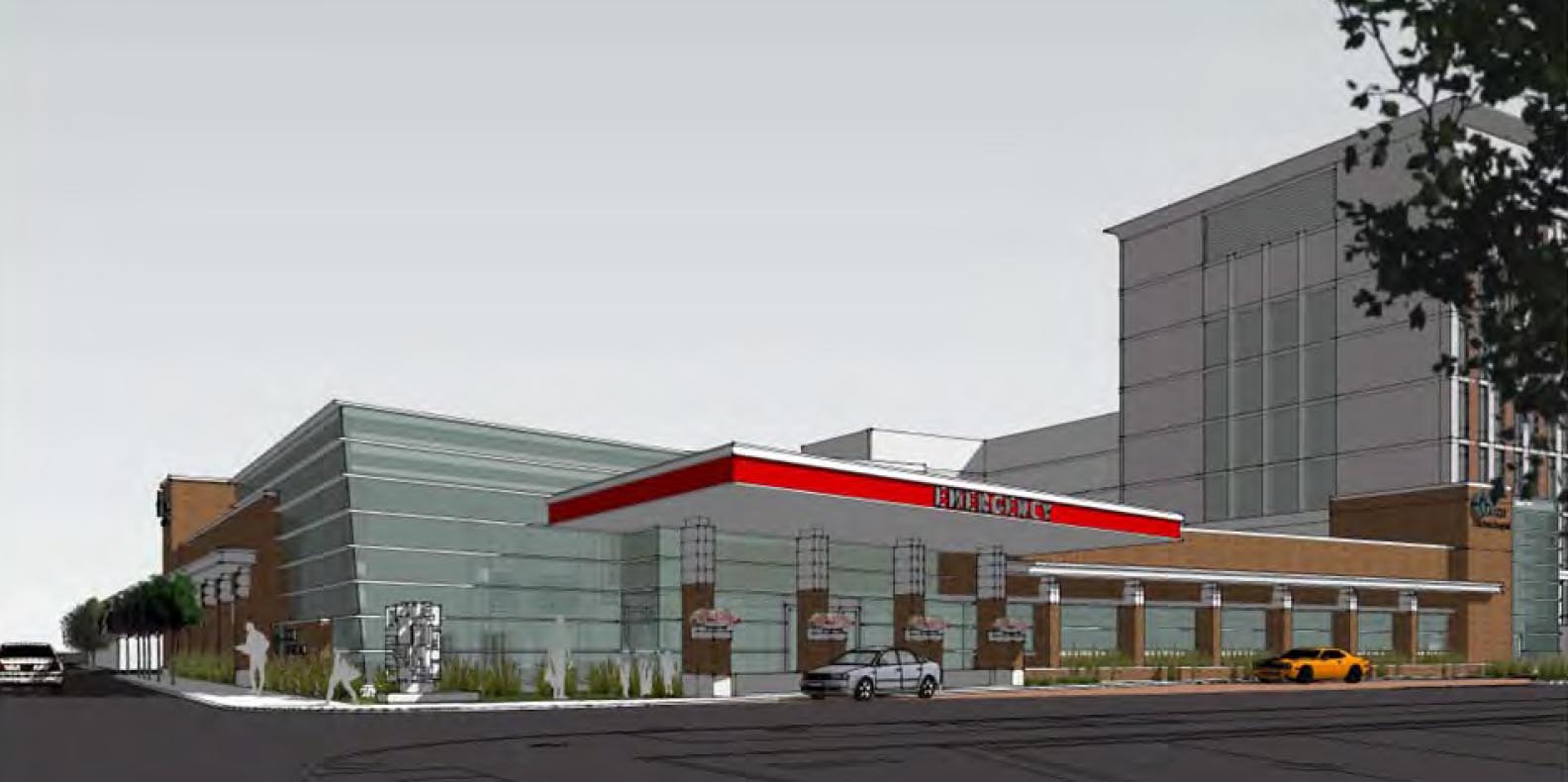 Rendering of Rush Oak Park Hospital emergency room addition